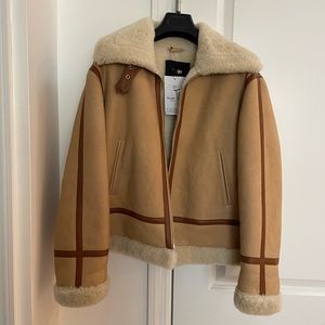 Maje shearling coat - sample size small